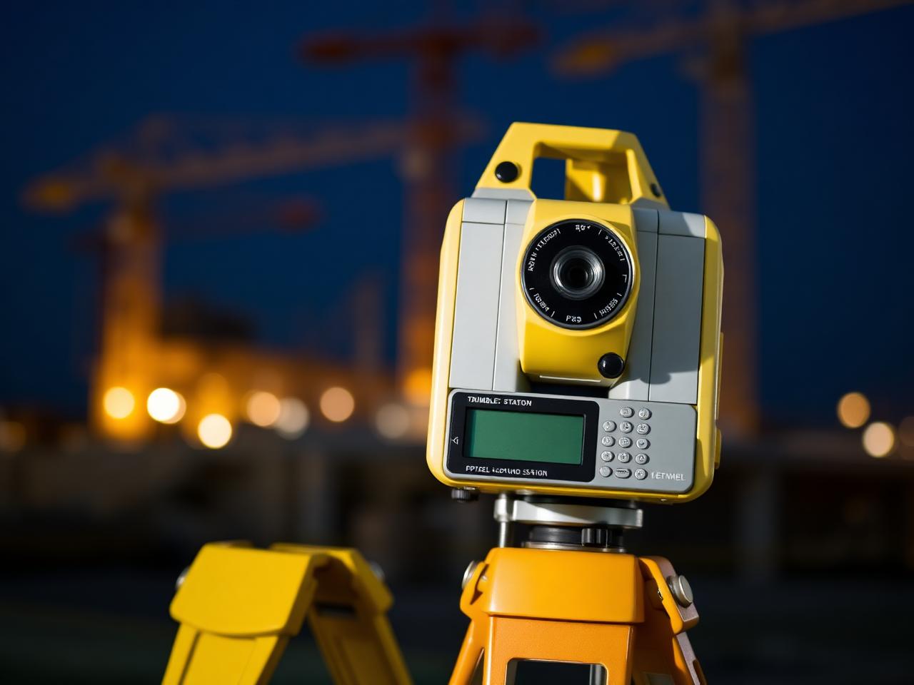 Tachimetr Trimble na statywie geodezyjnym